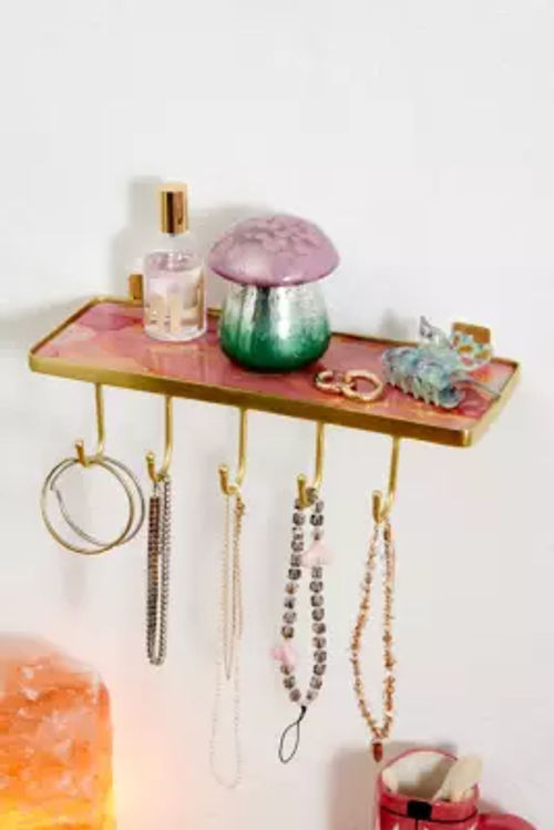 Pink Agate Jewellery Shelf -...