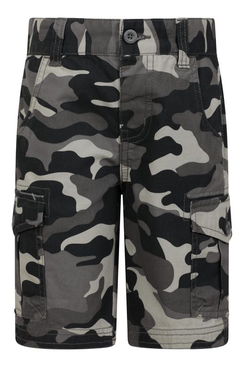 Camo Cargo Kids Shorts - Black