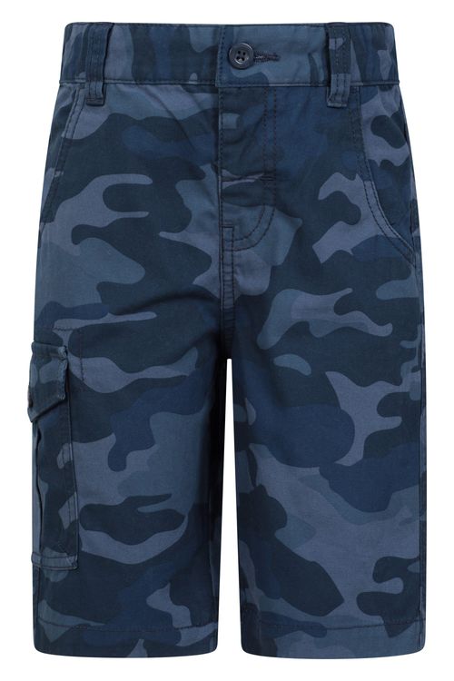 Camo Cargo Kids Shorts - Navy