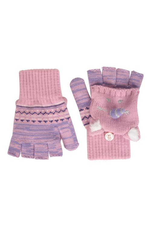 Unicorn Kids Knitted Gloves -...