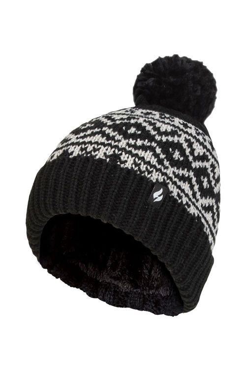 Womens Patterned Bobble Hat -