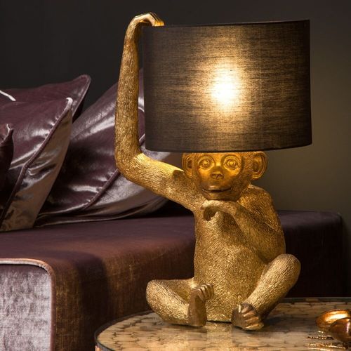 Affentischlampe Chimp in Gold...
