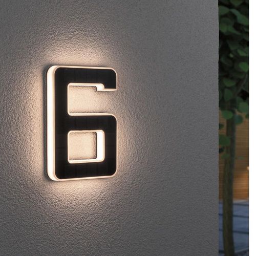 LED Solar Hausnummer 6 in...