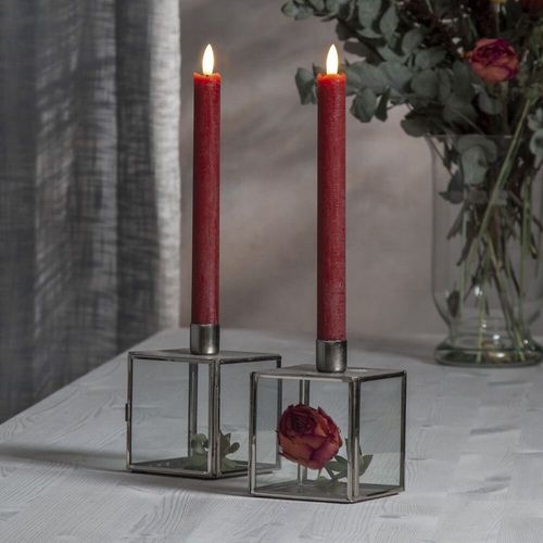 LED Wachskerze Flamme in Rot...