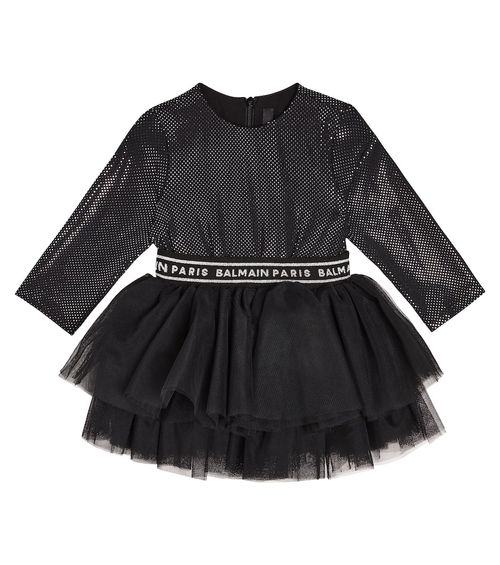 Balmain Kids Baby tiered dress