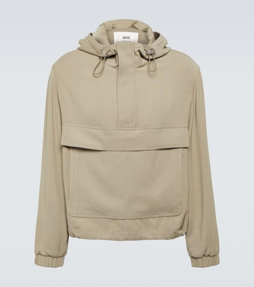 Ami Paris Hooded half-zip...