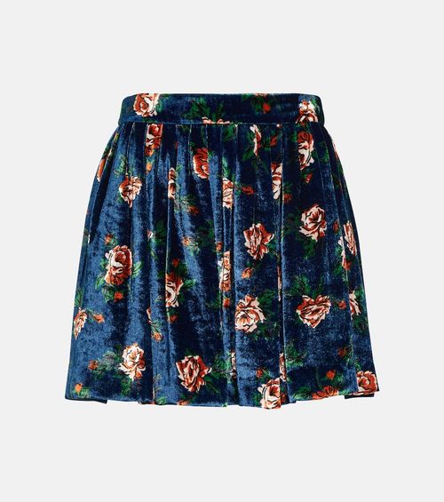 Kenzo Floral velvet miniskirt