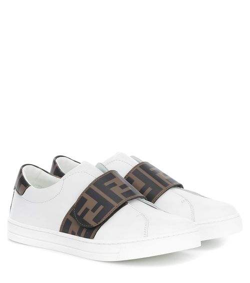 Fendi Kids FF leather sneakers