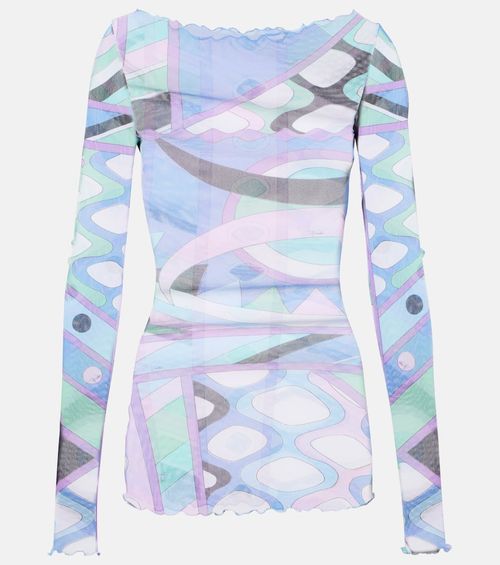 Pucci Vivara-print sheer top