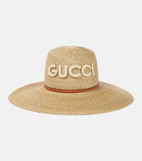 Gucci Logo leather-trimmed...