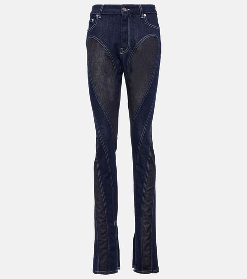 Mugler High-rise paneled jeans