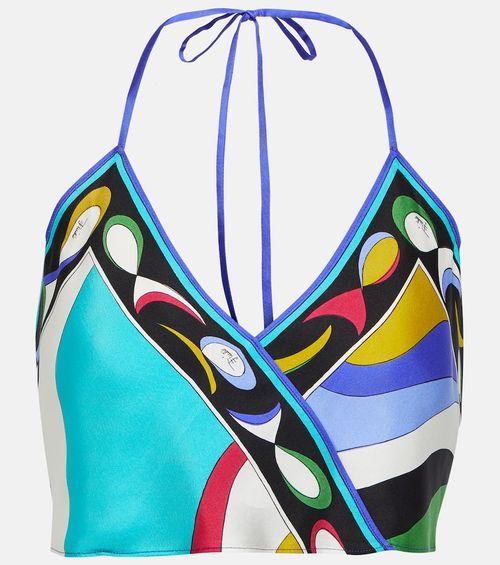 Pucci Printed silk twill crop...