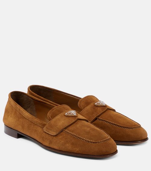 Prada Logo suede loafers