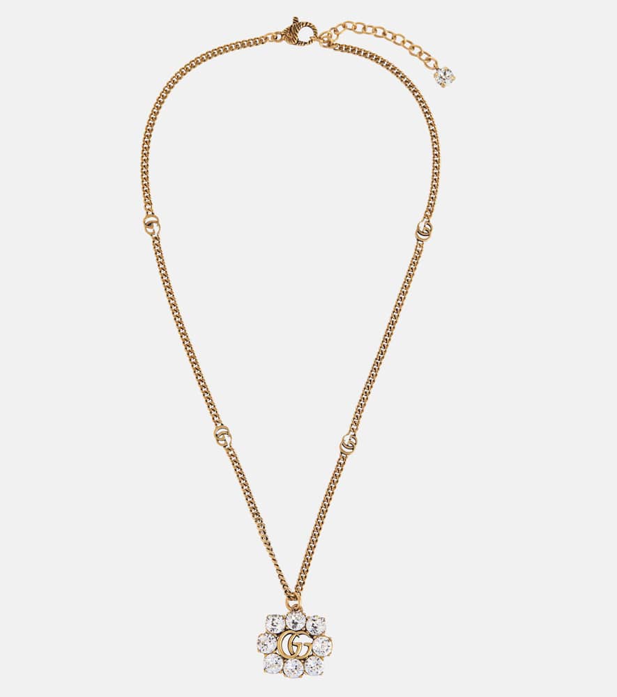 Gucci crystal hotsell double g necklace