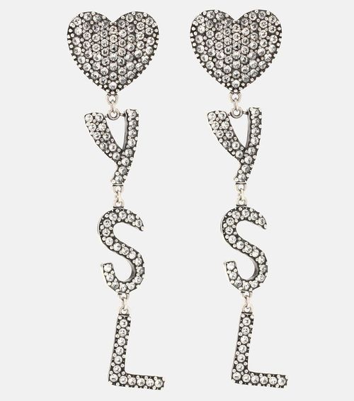 Saint Laurent YSL Heart embellished earrings