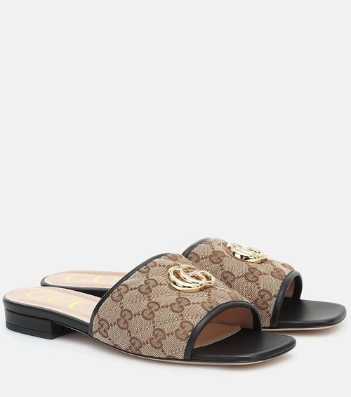 Gucci GG leather-trimmed...