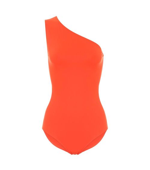 One-shoulder jersey swimsuit
