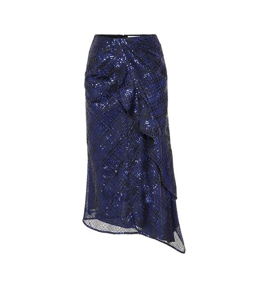 Self-Portrait Sequined midi...