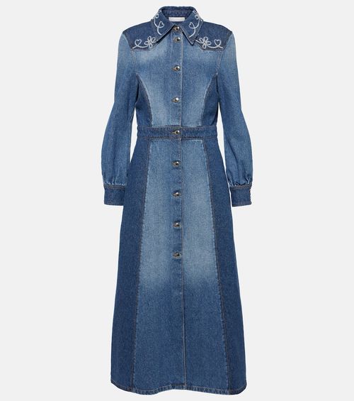 Chloé Embroidered denim shirt...