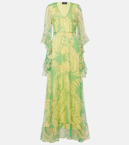 Etro Printed ruffled silk...