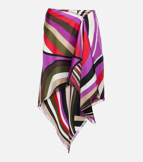 Pucci Printed silk midi skirt