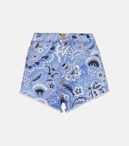 Etro Paisley denim shorts