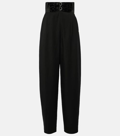 Alaïa High-rise wool wide-leg...