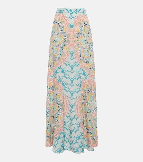 Etro Printed silk maxi skirt