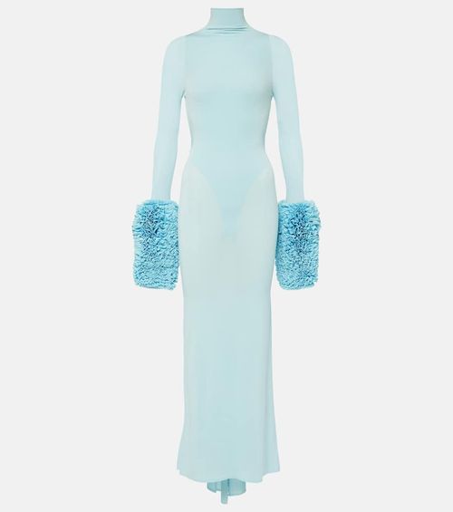 Alaïa Ruffled turtleneck maxi...