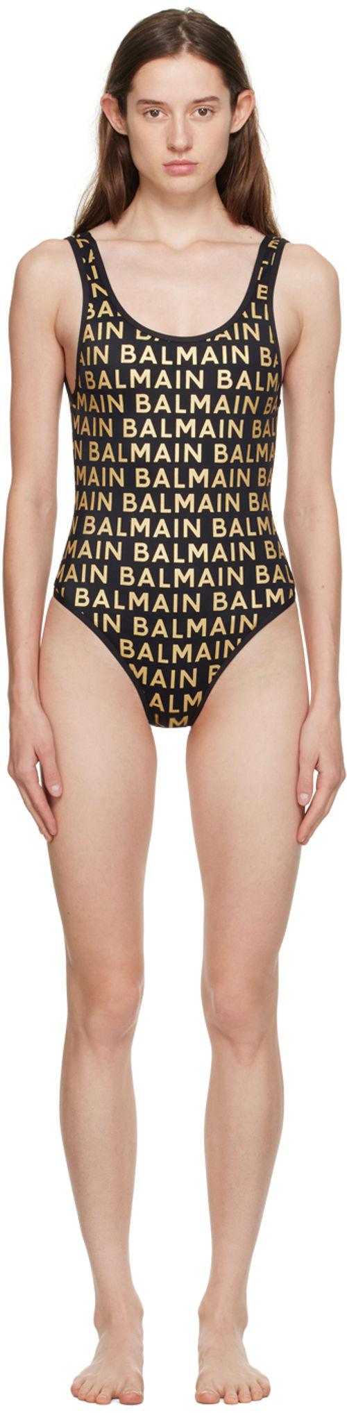 Balmain Black Nylon Glitter...