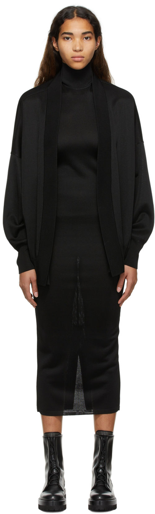 ALAÏA Black Cardi Midi Dress