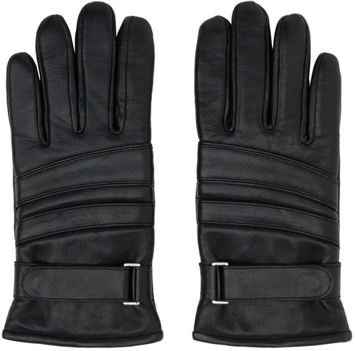 Hugo Black Leather Gloves