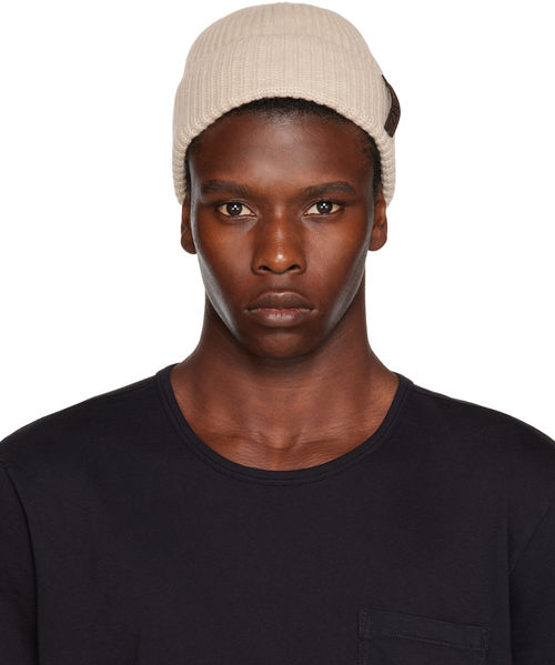 ZEGNA Beige Patch Beanie