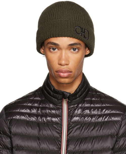 Ferragamo Green Wool Beanie