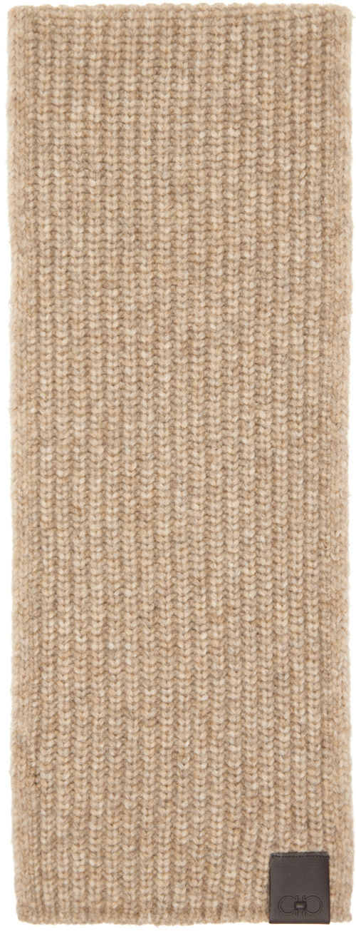 Ferragamo Beige Patch Scarf