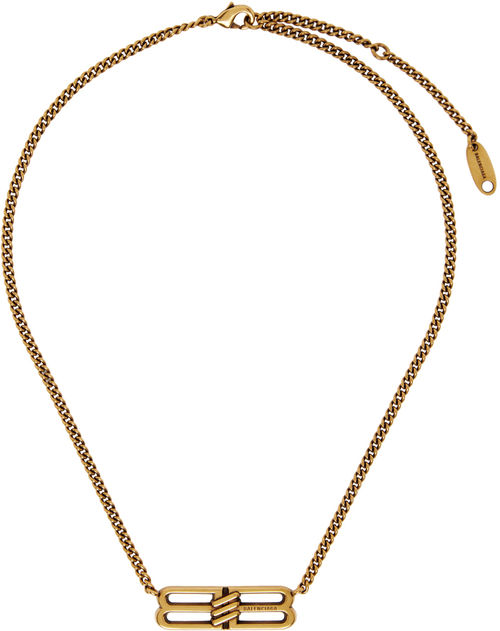 Balenciaga Gold BB Necklace