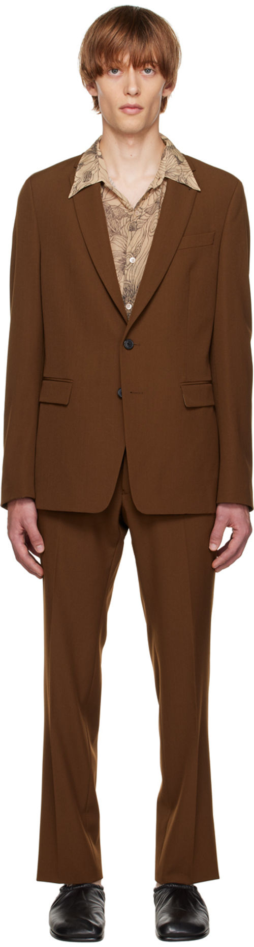 Dries Van Noten Brown Wool...