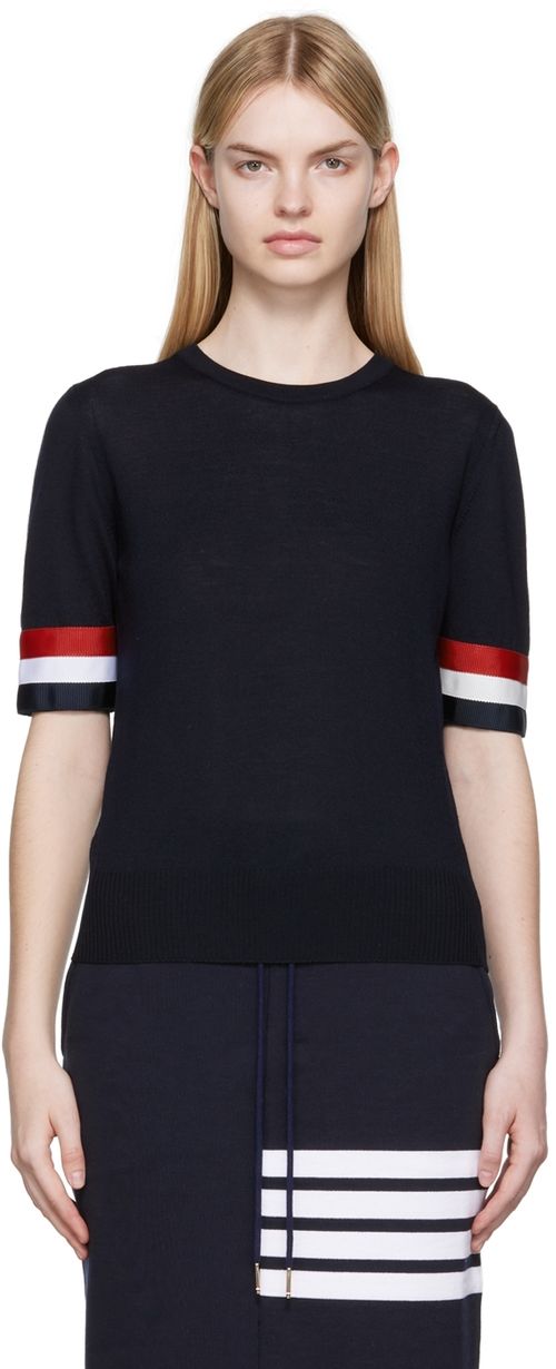 Thom Browne Navy 4-Bar T-Shirt