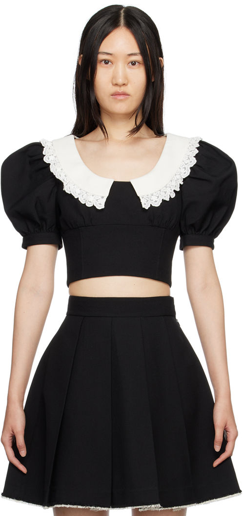 SHUSHU/TONG Black Puff Sleeve...