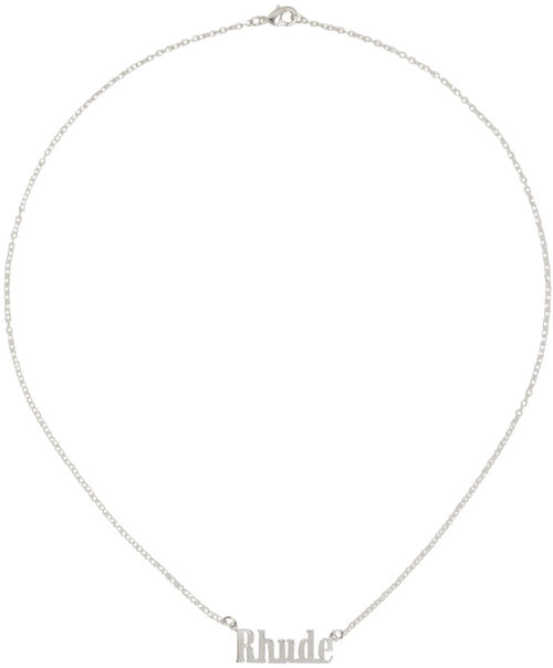 Rhude Silver Logo Necklace