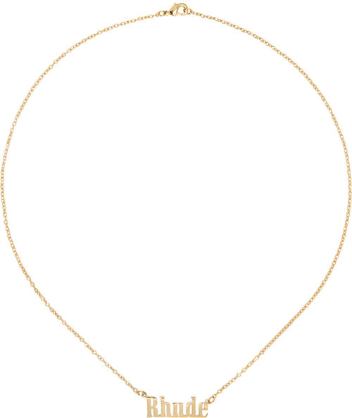 Rhude Gold Logo Necklace