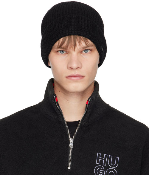 Hugo Black Logo Beanie