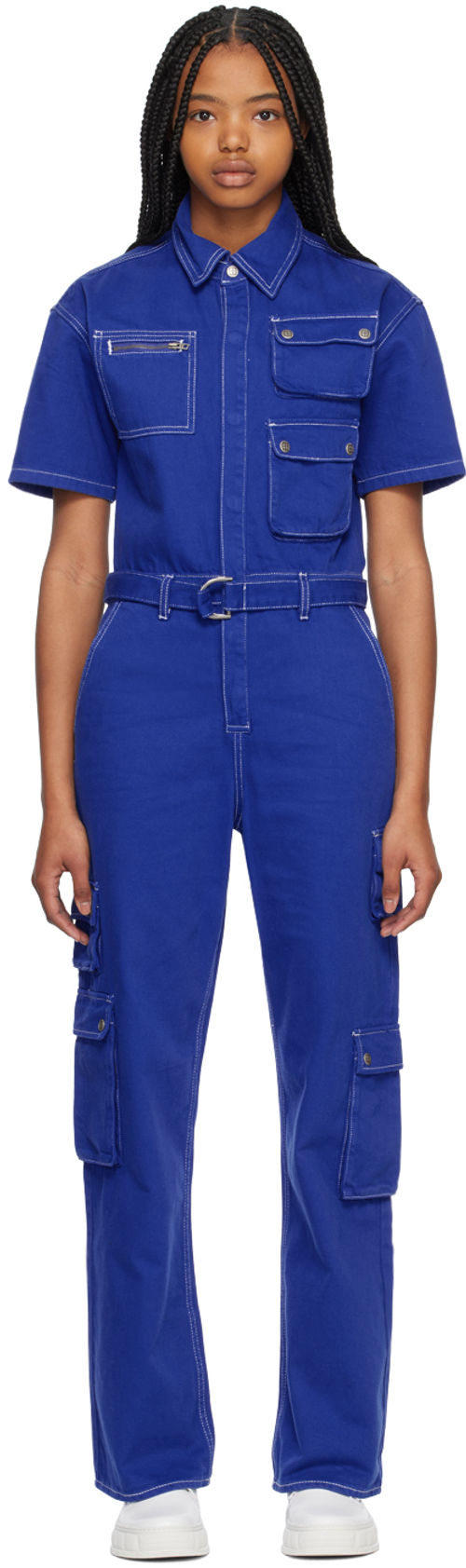 Ksubi Blue Relaxed Jumpsuit