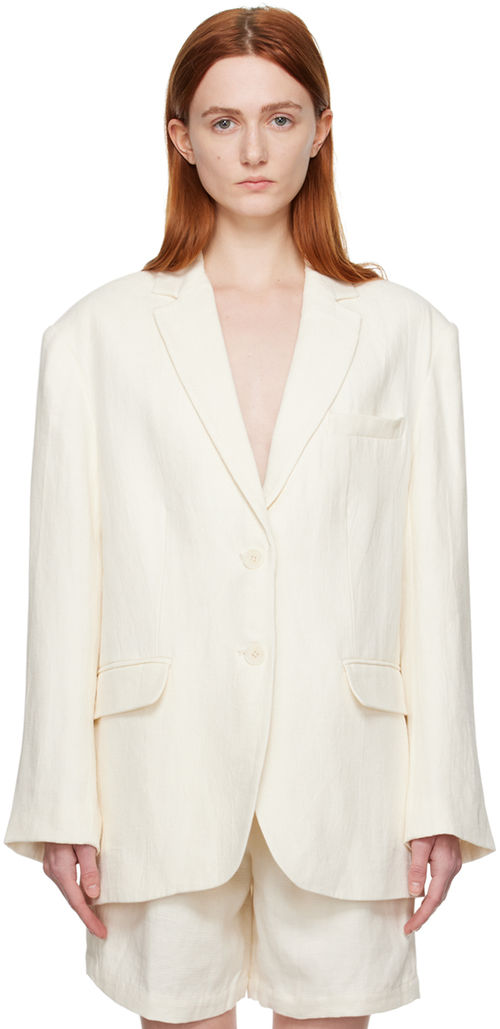 ANINE BING White Quinn Blazer