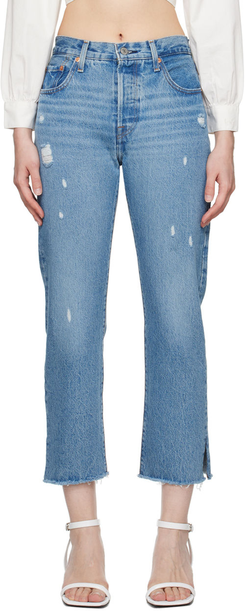 Levi's Blue 501 Crop Jeans