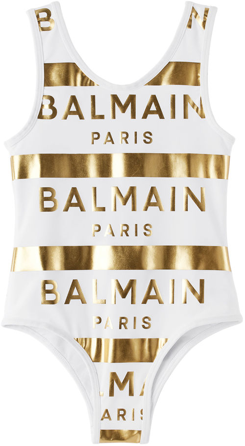 Balmain Kids White Striped...