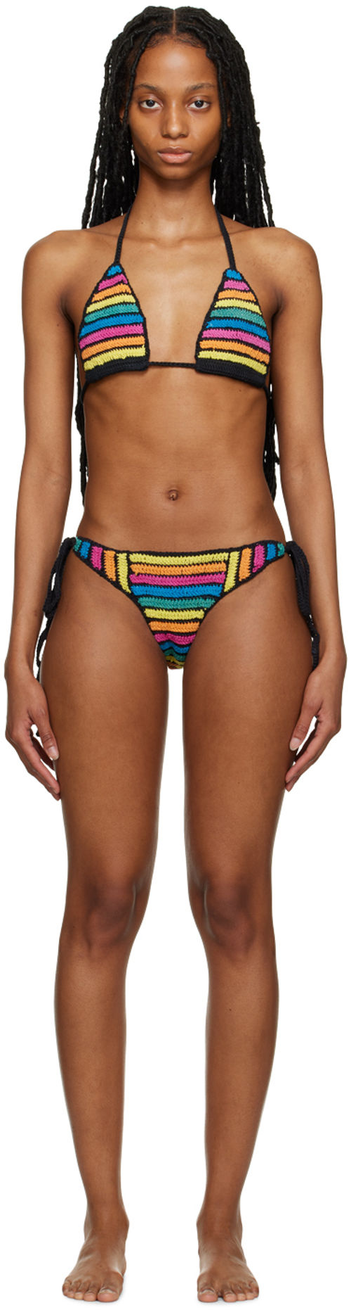 AGR Black Striped Bikini