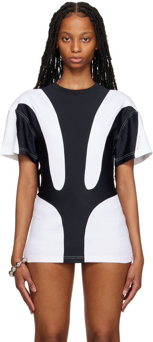 Mugler Black & White Paneled...