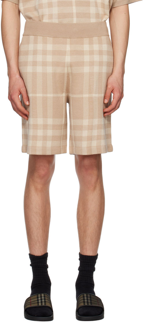 Burberry Beige Check Shorts