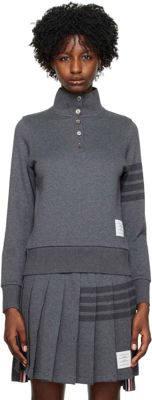 Thom Browne Gray Funnel Neck...